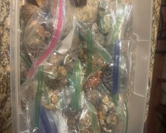 Uncut stones. All colors