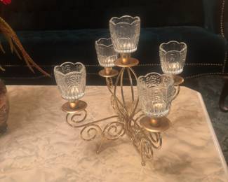 Brass candle decor