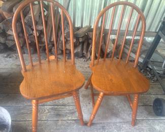 2 wood chairs