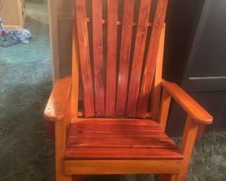 Cedar Adirondack rocking chair