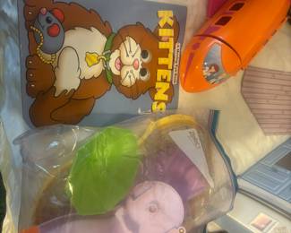 Swimming pool and accessories. Kids books
