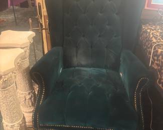 Velvet emerald green chair
