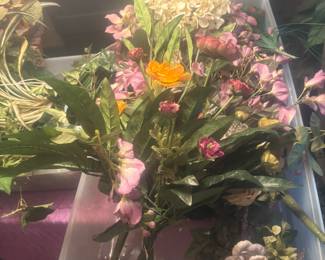 Artificial flowers and greenery