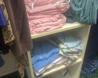 Sheets, towels, bath rags, curtains, comforters and blankets