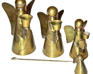 Brass Angel Candle Holders and Snuffer