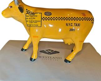 CowParade Taxi Cow Figurine