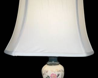Ceramic Lamp with Rose Motif