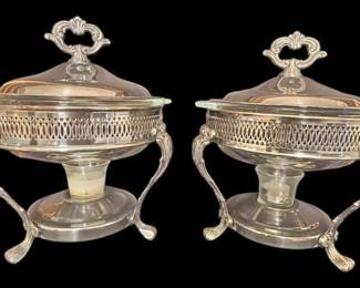 Set2 Silver Plate Buffet Servers