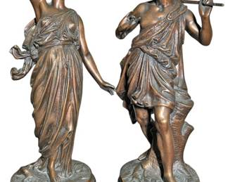 Patina Spelter Sculptures