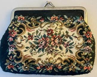 Vintage Tapestry Clutch Bag