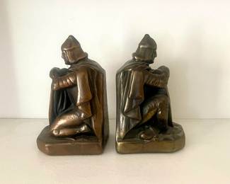 Art Deco Armor Bronze Knight Bookends - Circa 1925