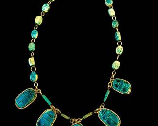 Vintage Egyptian Scarab Necklace