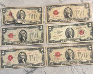 Red Seal Two-Dollar Bills