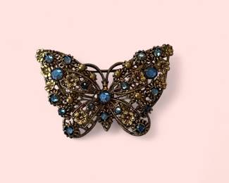 Vintage Czech Butterfly Brooch