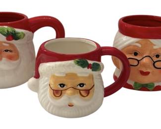 Santa Mrs. Claus Ceramic Mugs