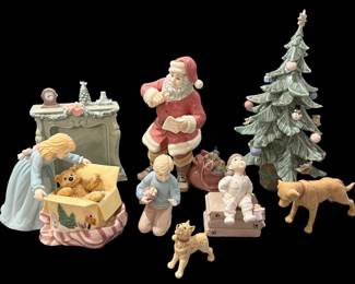 Porcelain Christmas Scene Figurines