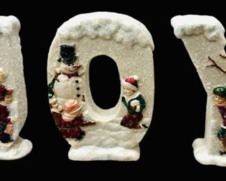 JOY Mantel Sugared Decorated Letters