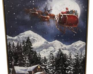 Framed Santas Sleigh Wall Art