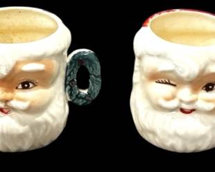 Vintage Ceramic Santa Claus Mugs