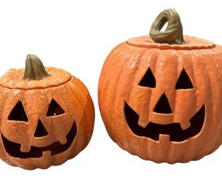 Two Light Up JackOLanterns