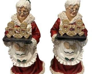 2 Mrs. Claus Gingerbread Figurines