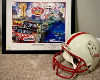 Coca-Cola Poster and Helmet 