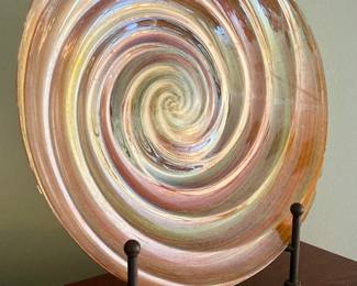 Decorative Glass Plate with Stand 