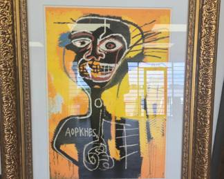 Basquait on vintage paper