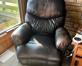 Leather Side Recliner #2 (has a split and wear marks)