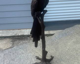 5' tall bronze parrot statue