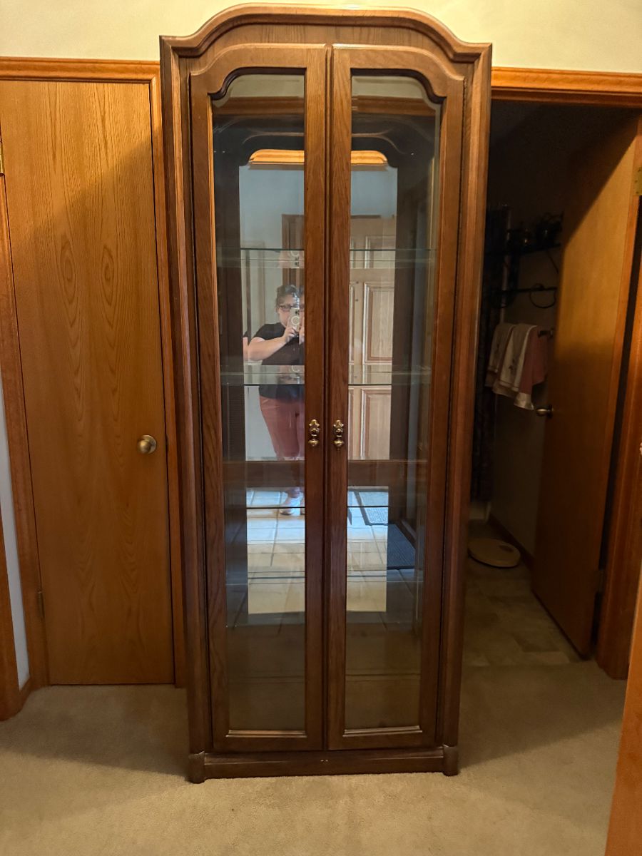 Glass Display Case with 4 Glass Shelves
Dimensions: 80”H x15” D x31.5”W