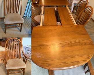Oak Dining Table and Chairs 