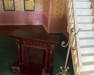 Doll house fireplace (same as in last pic), coat rack