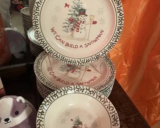 'We can build a Snowman' holiday dishes...plates & bowls only.