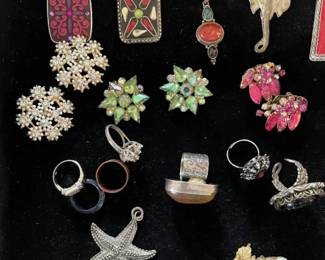 Costume Jewelry - pendants, earrings, rings