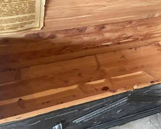 Inside cedar chest