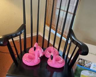 Rocking chair with party glass floatees