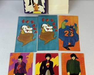 Vintage 1968 Lot of 6 Beatles The Yellow Submarine Greeting Cards w/ Original Box