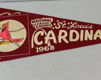 Vintage 1968 St. Louis Cardinals National League Champions Baseball Felt Pennant (Brock, Maris, Gibson, Carlton, Etc..)