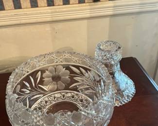 Cut Crystal Footed Bowl