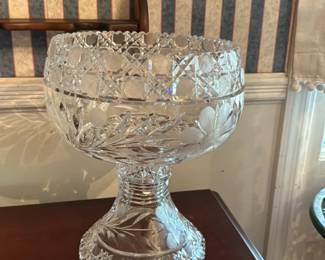 Cut Crystal Footed Bowl