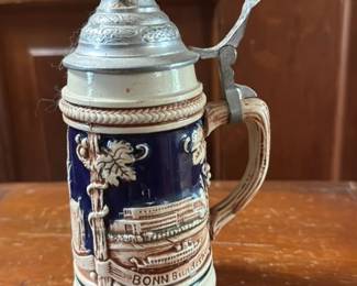 German Beer Stein with Pewter Lid