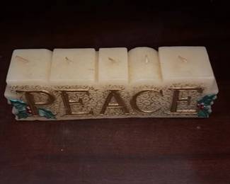 Vintage "PEACE" Block Candle