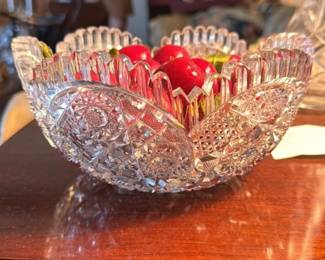 Antique Cut Crystal Fruit Bowl