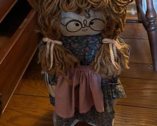 Rag Doll with Straw Hat and Floral Dress