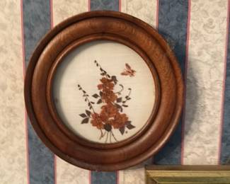 Framed Floral and Butterfly Artwork