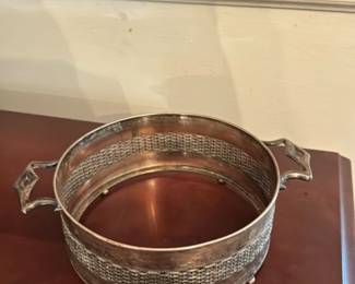 Antique Silver Plate Bottle Coaster