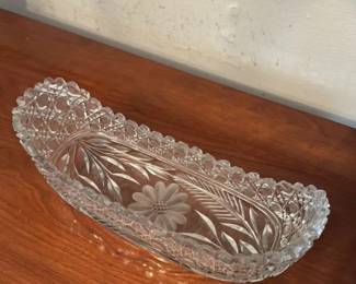 Antique Cut Glass Relish Dish