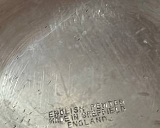 English Pewter Coffee Pot with Two Mugs