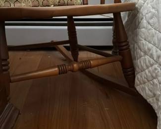 Vintage Wooden Rocking Chair with Needlepoint Cushion